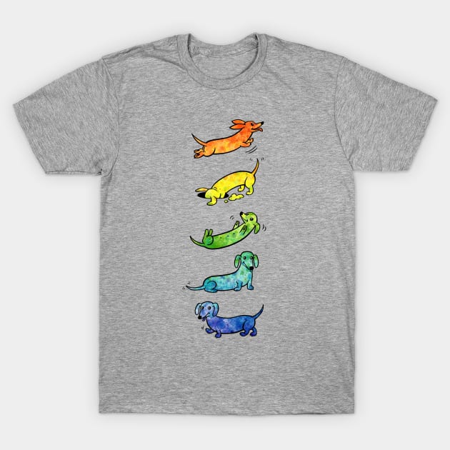 Watercolor Dachshunds T-Shirt by LEvans